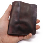 First Layer Cowhide Multiple Card Slots Skeleton-skin Vertical Mini Wallet - Image 5