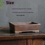 Purple Sand Firewood Burning Rectangular Five-line Basin Pine And Cypress Boxwood Bonsai - Image 2