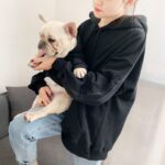 Tide Brand Plus Velvet Three-person Parent-child Dog Costume Male - Image 4