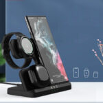 Vertical Wireless Charger Wireless Dock 3in1 Mobile Phone Headphone Charging Stand