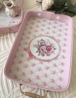 European-style Retro Golden Handle Rectangular Cup Plate - Image 2