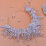 Wedding Headpiece Silver Handmade Crystal Big Crown - Image 4