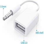 USB To 3.5MM U Disk Cable 12V Car CD Player AUX Car Audio Adapter Cable - Image 2