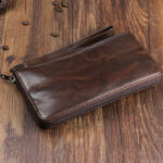 Men's Handmade Sheepskin Retro Long Wallet - Image 3