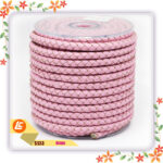 Braided Black Real Cowhide Rope Round - Image 4