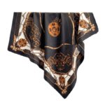 European And American 90cm Printed Large Kerchief Ring Chain Scarf Twill Silk Scarf - Image 5