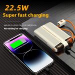 With Cable Power Bank 225W Super Fast Charge Portable Power Source - Image 3