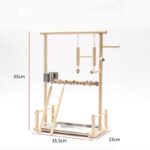 Bird Playground Interactive Platform Stand Pole Solid Wood Frame - Image 5