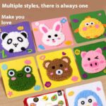 Tiktok Children's Cartoon Animal Wool Embroidered Painting Poke Kindergarten Educational DIY Handmade Toys