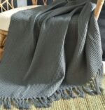 Fringed Knitted Small Blanket Napping Blanket Sofa Blanket - Image 10