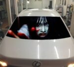 After the car manufacturers selling creative funny stickers horror 3D stereo file Glass Sticker personality perspective