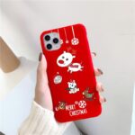 Christmas red cartoon frosted painted phone case - Image 4