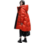 Polished Black Down Jacket Women's High-end Mid-length Coat - Image 3