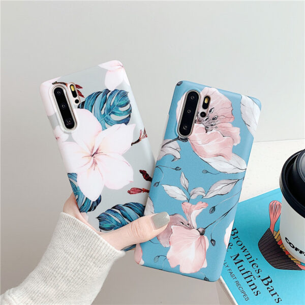 Flower frosted leaf phone case