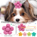 Pet Headdress Flower Spring Flower Solid Color Headdress Flower Dog Cat Accessories - Image 3