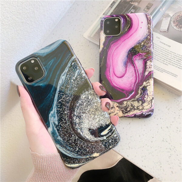 Colorful crystal marble pattern phone case