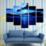 DIY 5D Moon Night Landscape Diamond Embroidery Painting Full Drill Round Diamond Picture Cross  Kit Home Decor Painting - Image 2