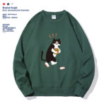 Women's Fashionable Solid Color Printed Long Sleeved Sweatshirt - Image 8