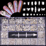 21 Grid Boxed Nail Rhinestone Flat Glass Nail Rhinestone Jewelry Set - Image 9