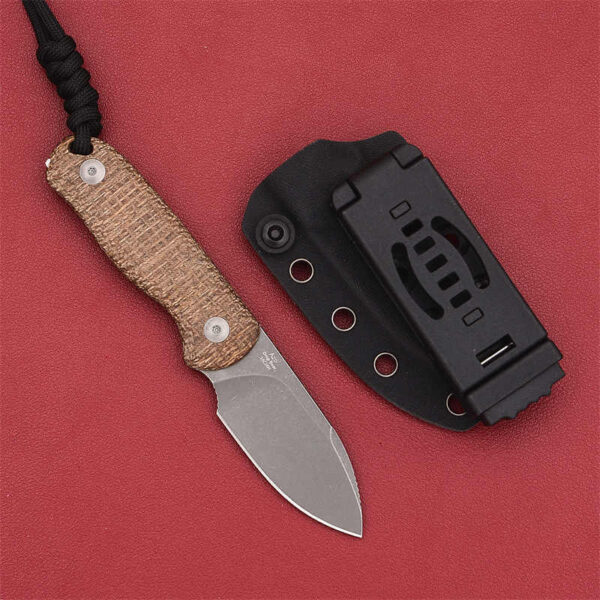 Stone Wash 14C28N Steel Mikata Handle Straight Knife
