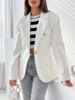 Double Breasted Solid Color Suit Small Coat For Women - Image 7