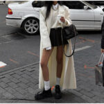 High-grade Double-sided Woolen White Elegant Slimming Draping Trench Coat - Image 3