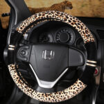 Winter Plush Car Steering Wheel Covers Leopard Grain - Image 6