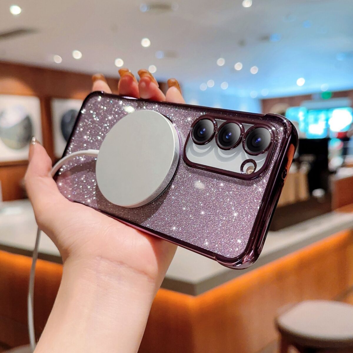 Magnetic Plating Transparent Solid Color Phone Case - Image 10