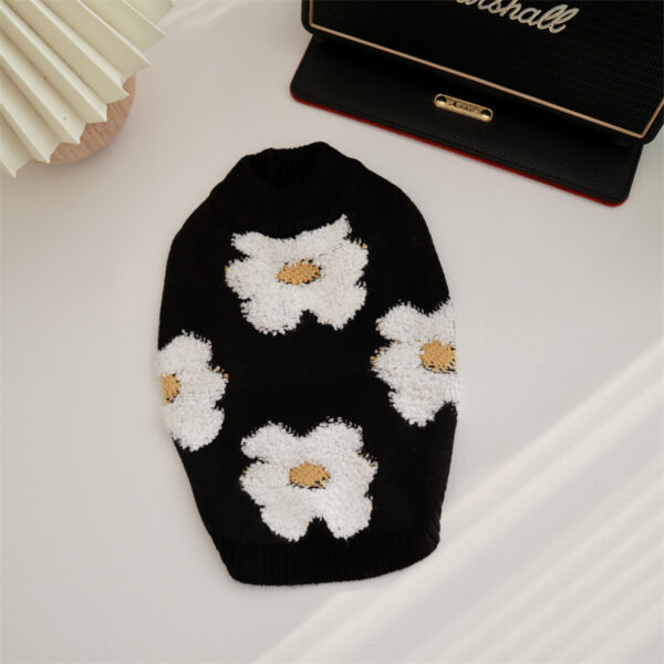 Pet Sweater Autumn And Winter Thick Warm Flowers