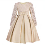 Carisa Europe and America autumn and winter children's dress princess dress long sleeve flower girl dress female purple lace costumes wholesale - Image 7