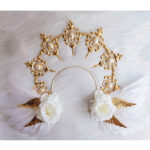 Halo hair ornament gorgeous white angel headdress - Image 5