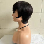 Short Straight Wig Women's Short Hair Head Cover Real Human Hair - Image 3