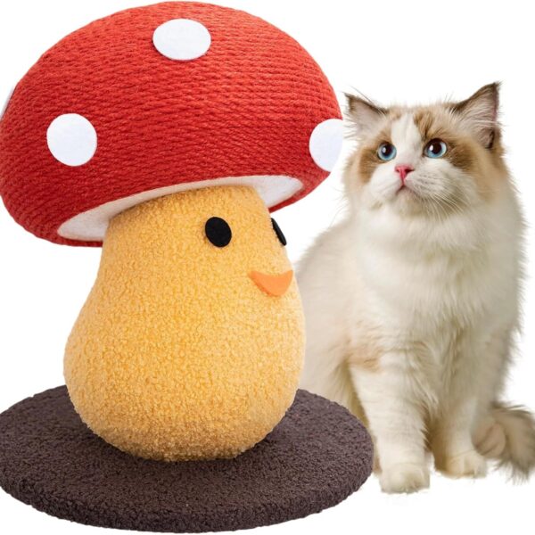Cat Scratcher Scratch Board Foldable Accordion Design Cardboard Scratch Pad Nest For Indoor Grinding Claw Round Board Corrugated Lounge Cat Furniture Protector For Couch Carpets Sofas Mushroom