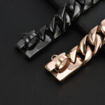Stainless Steel Rose Gold 32MM Wide Bib Collar Dog Leash Medium And Large Dog Leash - Image 4