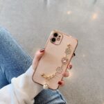 Camellia Electroplating Bracelet Soft Phone Case