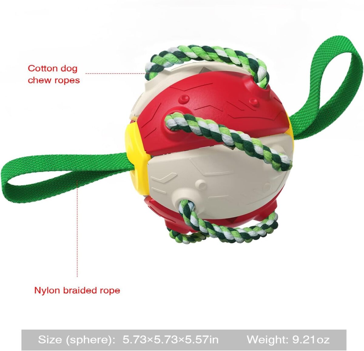 Dog Toy Balls With Chewing Ropes Pet Flying Saucer Ball Dog Toy Interactive Dog Toys For Tug Of War Best Gifts For Small Medium Dogs - Image 3