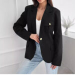 Double Breasted Solid Color Suit Small Coat For Women - Image 4