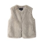 Women's New French Minority Faux Fur Sleeveless Crew Neck Vest - Image 3