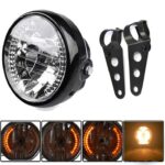 Motorcycle Headlight Turn Signal Indicator Blinker Light With Bracket Headlamp For Cafe Racer - Image 2