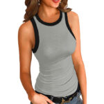 New Solid Color Printed Round Neck Vest For Women - Image 6