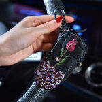 Car Key Case With Diamonds And Roses Cute Female Creative Personality Fashion Car Key Protection Cover - Image 2