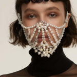 Makeup Party Pearl European And American Fashion Exaggerated Music Festival Party Rhinestone Mask