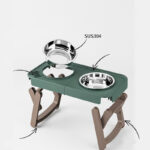 Folding Bowl For Eating High Feet For Pets Bowl With Non-slip Support  Stainless Steel For Drinking Water For Dogs - Image 3