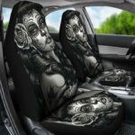 Black And White Tattooed Woman High Back Print Car Seat Cover - Image 4