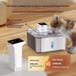 Wireless Cat Water Fountain Stainless Steel Rechargeable - Image 3