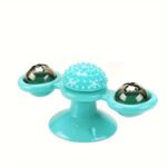 New Windmill Cat Toys Cute Rotating Interactive Cat Toy - Indoor Windmill Cat Toy With Suction Cup Catnip & Jagged Teeth Middle Ball, Smart Kitten Rotating Spinner Exercise Toy, Toothbrush & Massager - Image 8