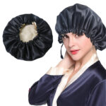 Shower Cap Soft Silk Dual-use Bath Cap Chemotherapy Cap - Image 3