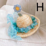 Pet Cute Knitted Straw Hat Flower Hat Cat Dog Photo Props - Image 8