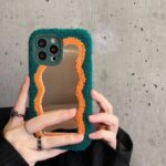 Plush Patch Mirror Mobile Phone Shell - Image 6