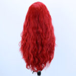 Red Curly Hair Half-hand Crocheted Front Lace Synthetic Wig - Image 3